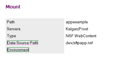 Screenshot of the Mount configuration document UI