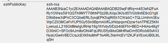 Screenshot of an sshPublicKey item in names.nsf
