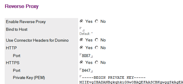 Reverse proxy config