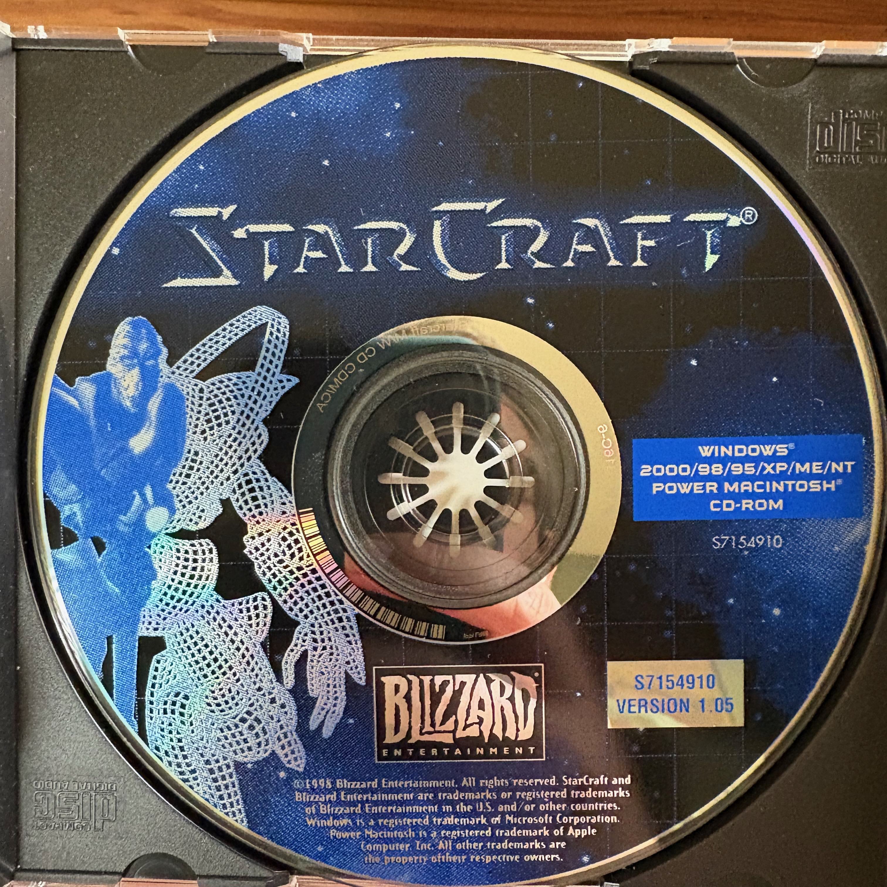Photograph of the multi-platform StarCraft CD-ROM