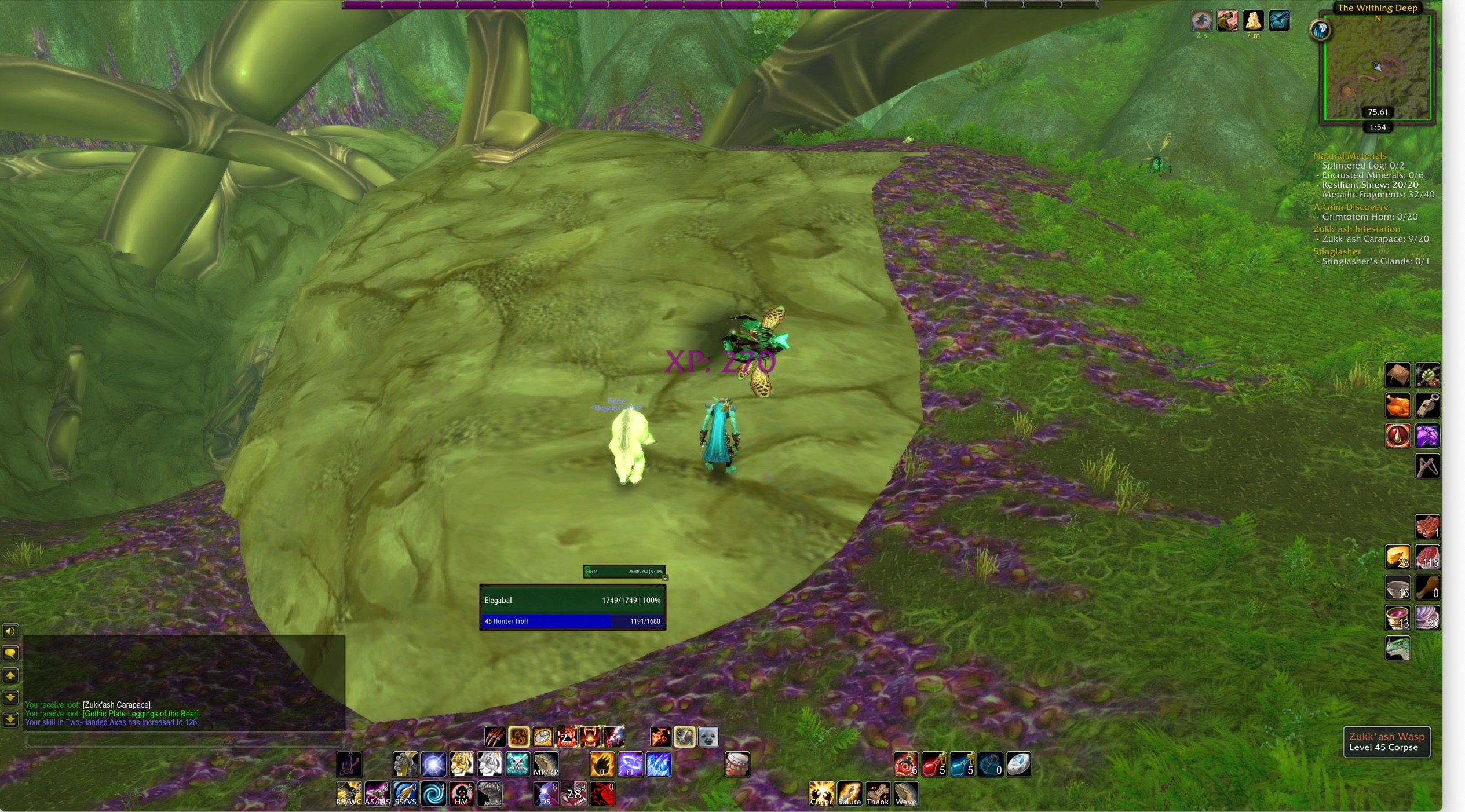 Screenshot of The Writing Deep in Classic WoW